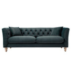 Ashby Chesterfield Large 3-Seater Sofa, Aegean Blue Velvet