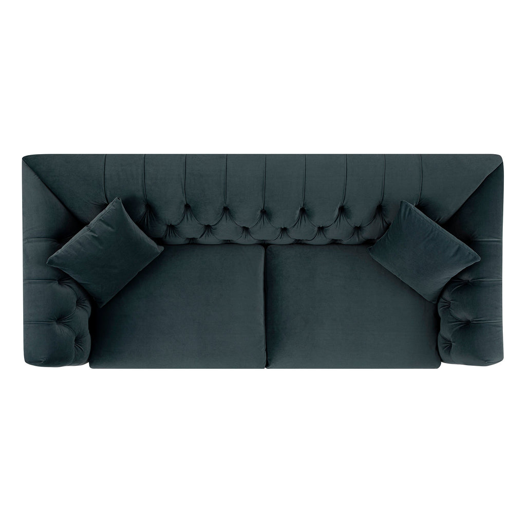 Ashby Chesterfield Large 3-Seater Sofa, Aegean Blue Velvet