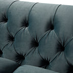 Ashby Chesterfield Large 3-Seater Sofa, Aegean Blue Velvet
