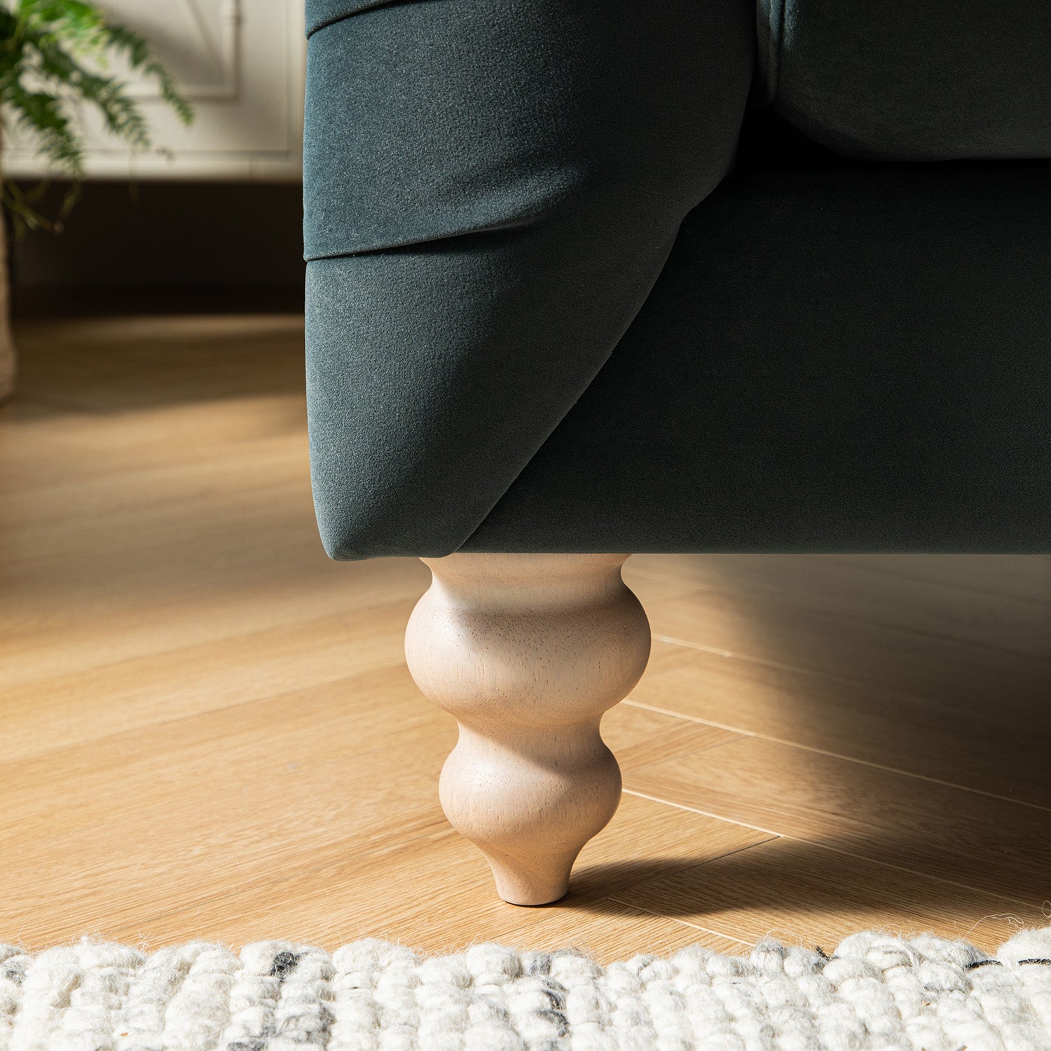 Ashby Chesterfield Large 3-Seater Sofa, Aegean Blue Velvet