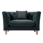Ashby Chesterfield Loveseat, Aegean Blue Velvet