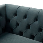 Ashby Chesterfield Loveseat, Aegean Blue Velvet