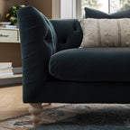 Ashby Chesterfield Loveseat, Aegean Blue Velvet