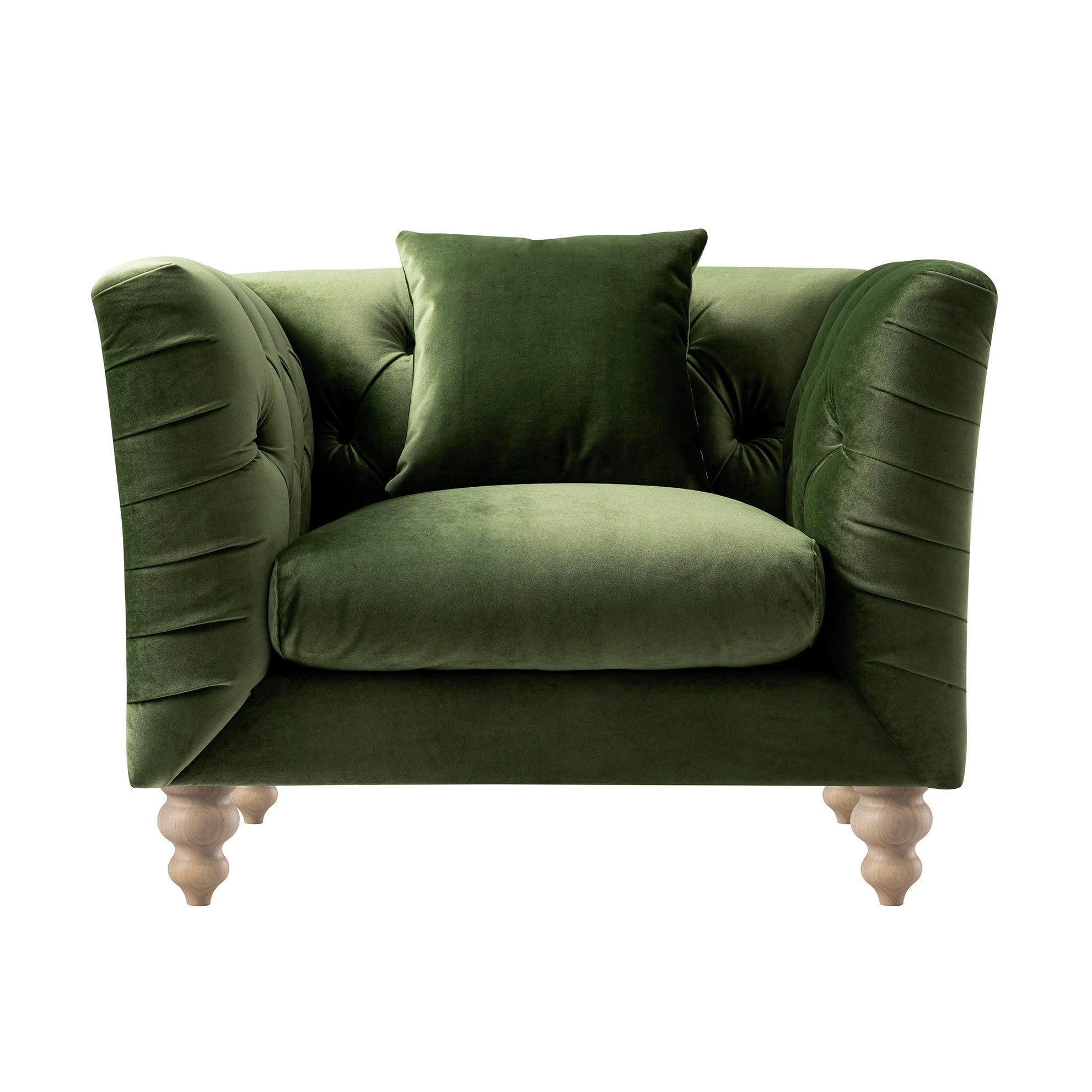 Ashby Chesterfield Armchair, Fern Green Velvet