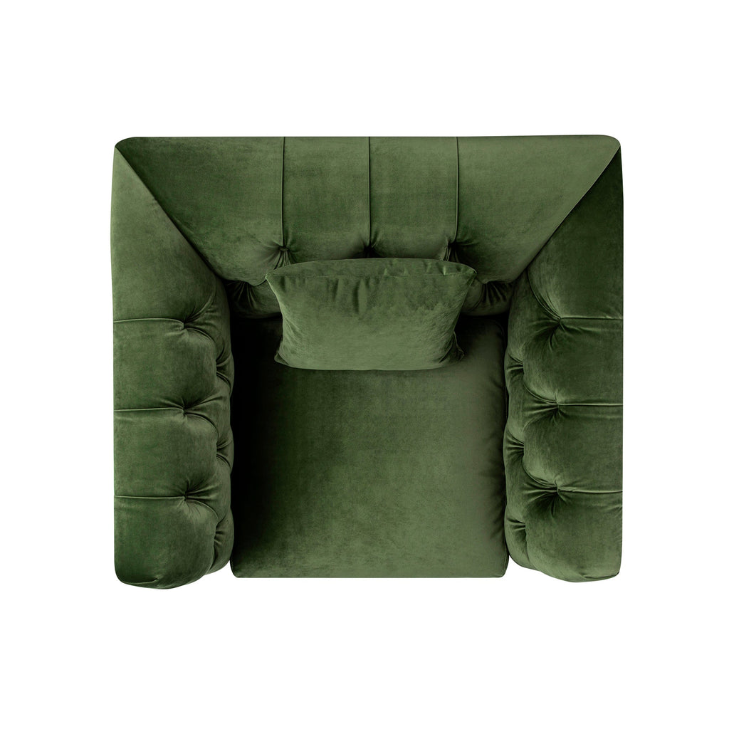 Ashby Chesterfield Armchair, Fern Green Velvet