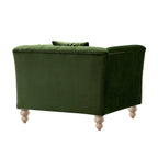 Ashby Chesterfield Armchair, Fern Green Velvet