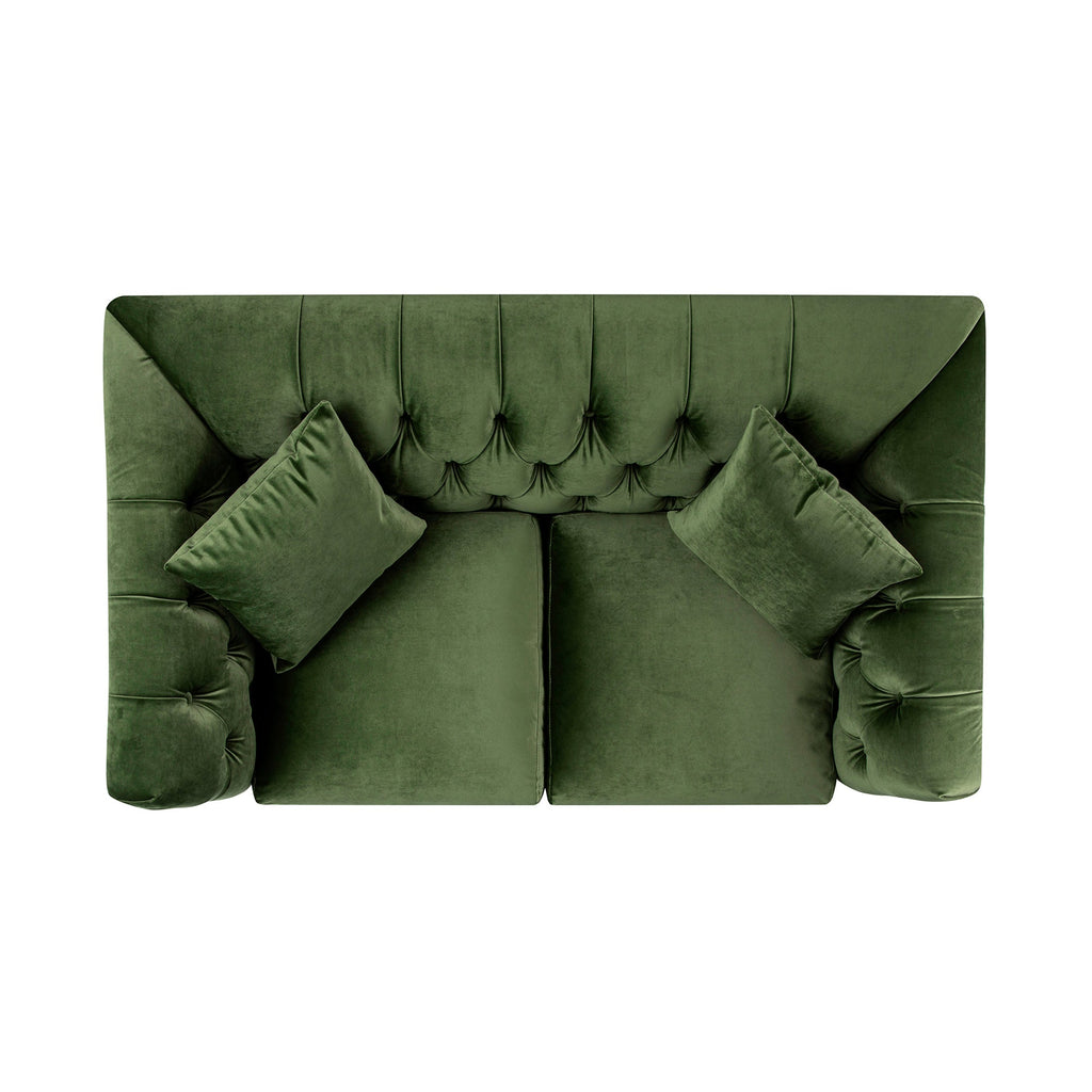 Ashby Chesterfield 2-Seater Sofa, Fern Green Velvet