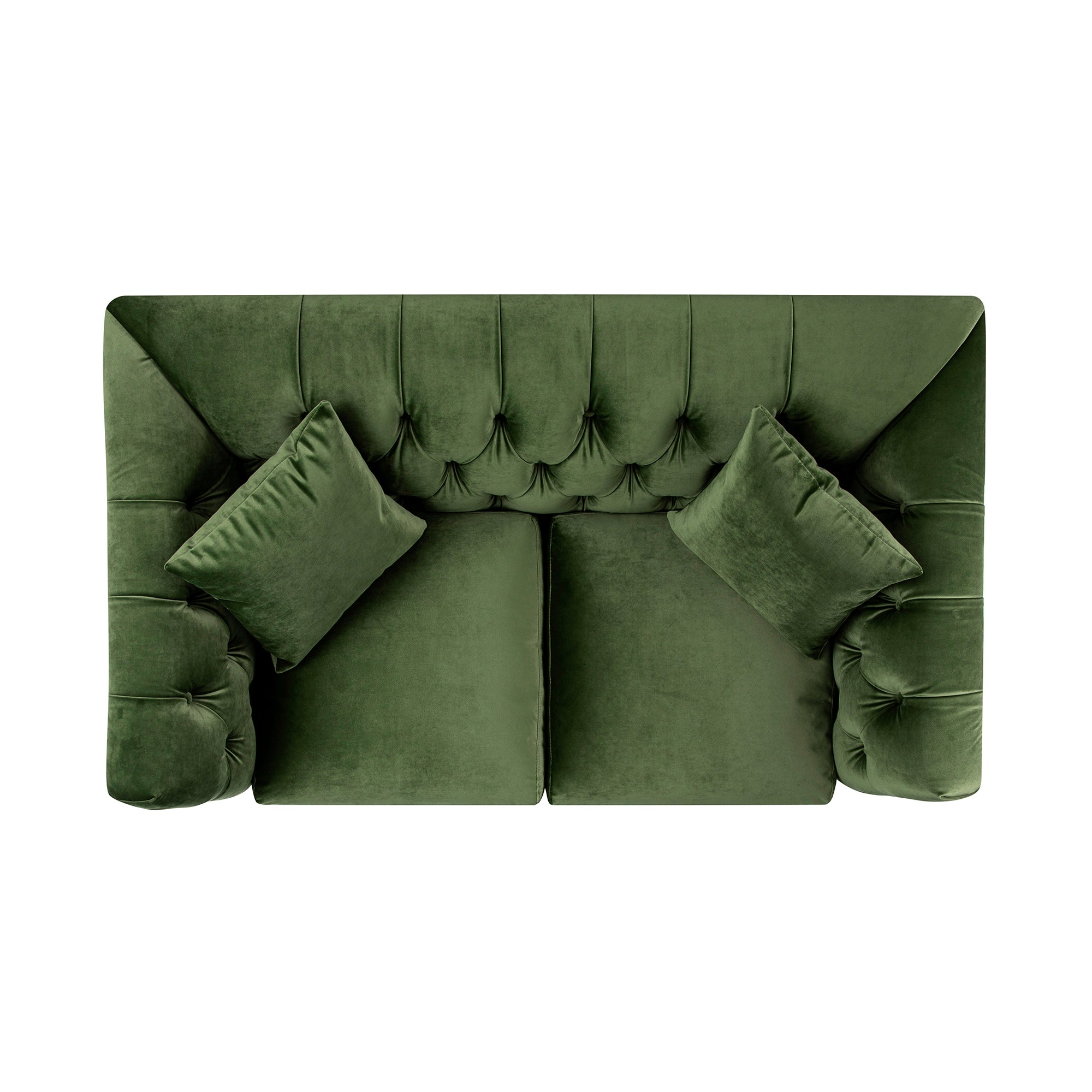 Ashby Chesterfield 2-Seater Sofa, Fern Green Velvet
