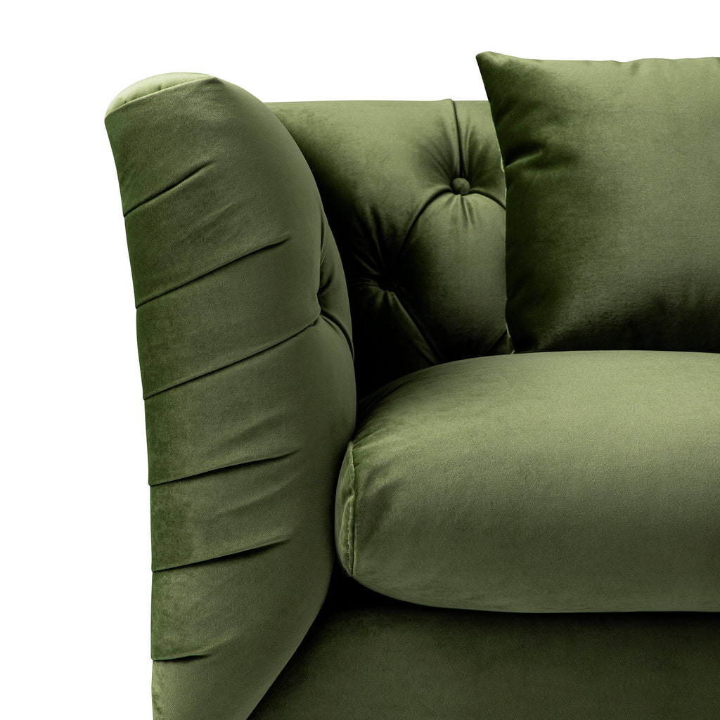 Ashby Chesterfield 2-Seater Sofa, Fern Green Velvet