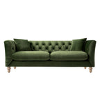 Ashby Chesterfield Large 3-Seater Sofa, Fern Green Velvet