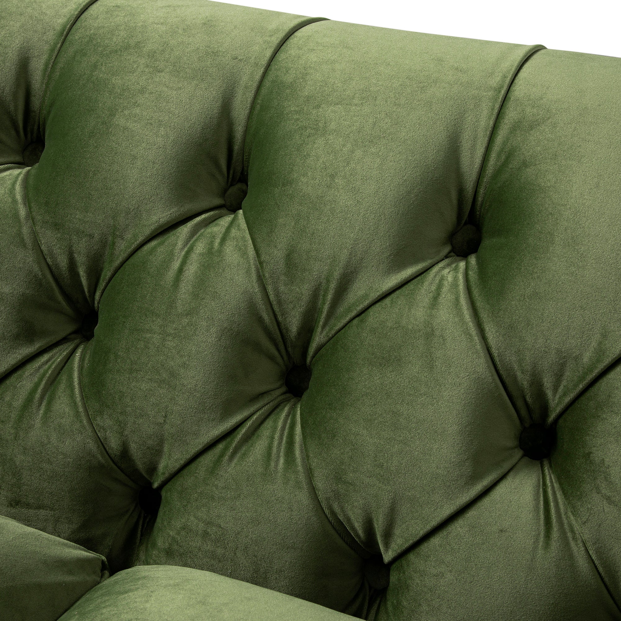Ashby Chesterfield Large 3-Seater Sofa, Fern Green Velvet