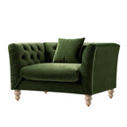 Ashby Chesterfield Loveseat, Fern Green Velvet
