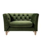 Ashby Chesterfield Loveseat, Fern Green Velvet