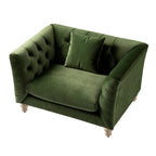 Ashby Chesterfield Loveseat, Fern Green Velvet