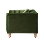 Ashby Chesterfield Loveseat, Fern Green Velvet