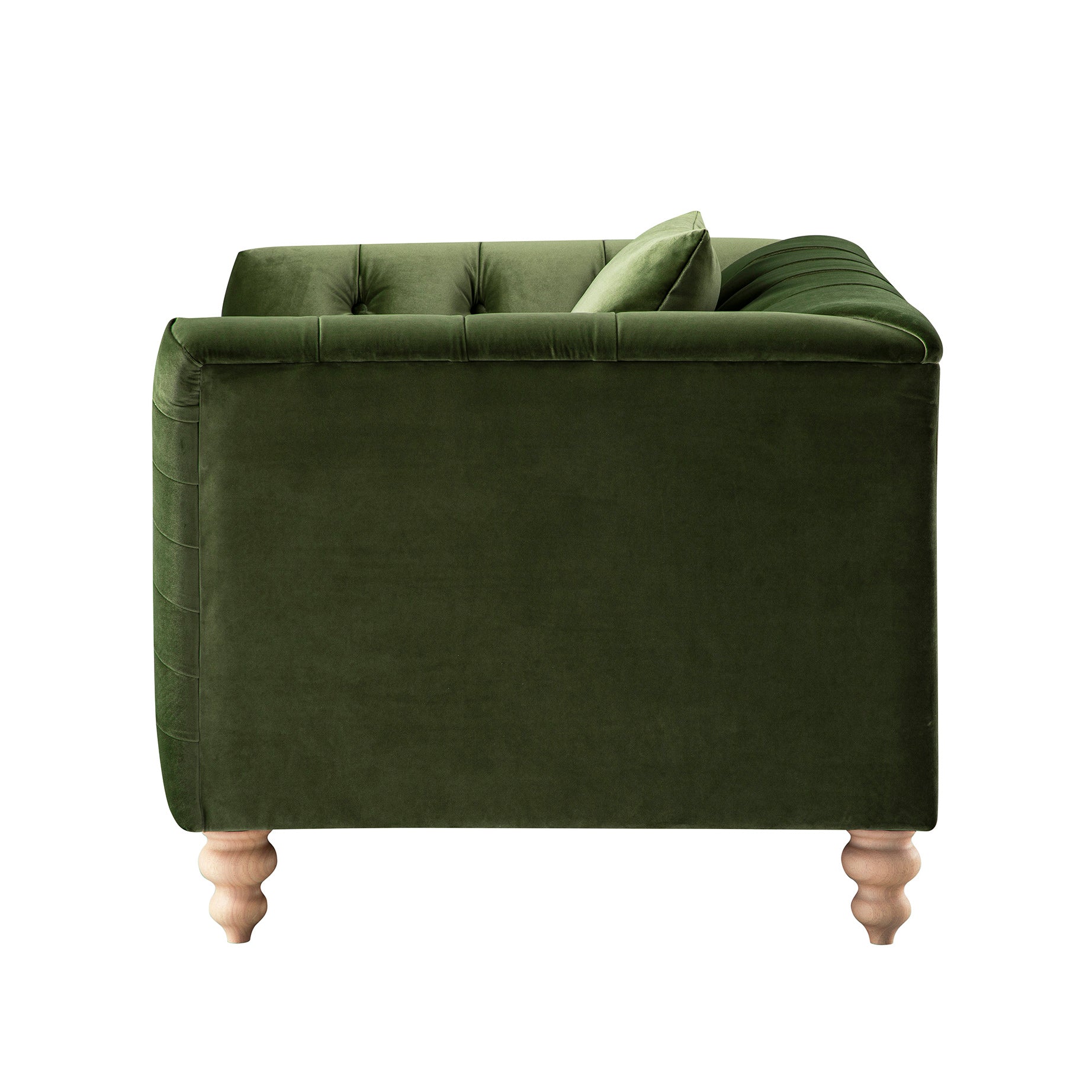 Ashby Chesterfield Loveseat, Fern Green Velvet