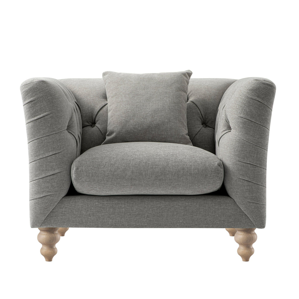 Ashby Chesterfield Armchair, Mist Grey Chenille