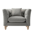 Ashby Chesterfield Armchair, Mist Grey Chenille