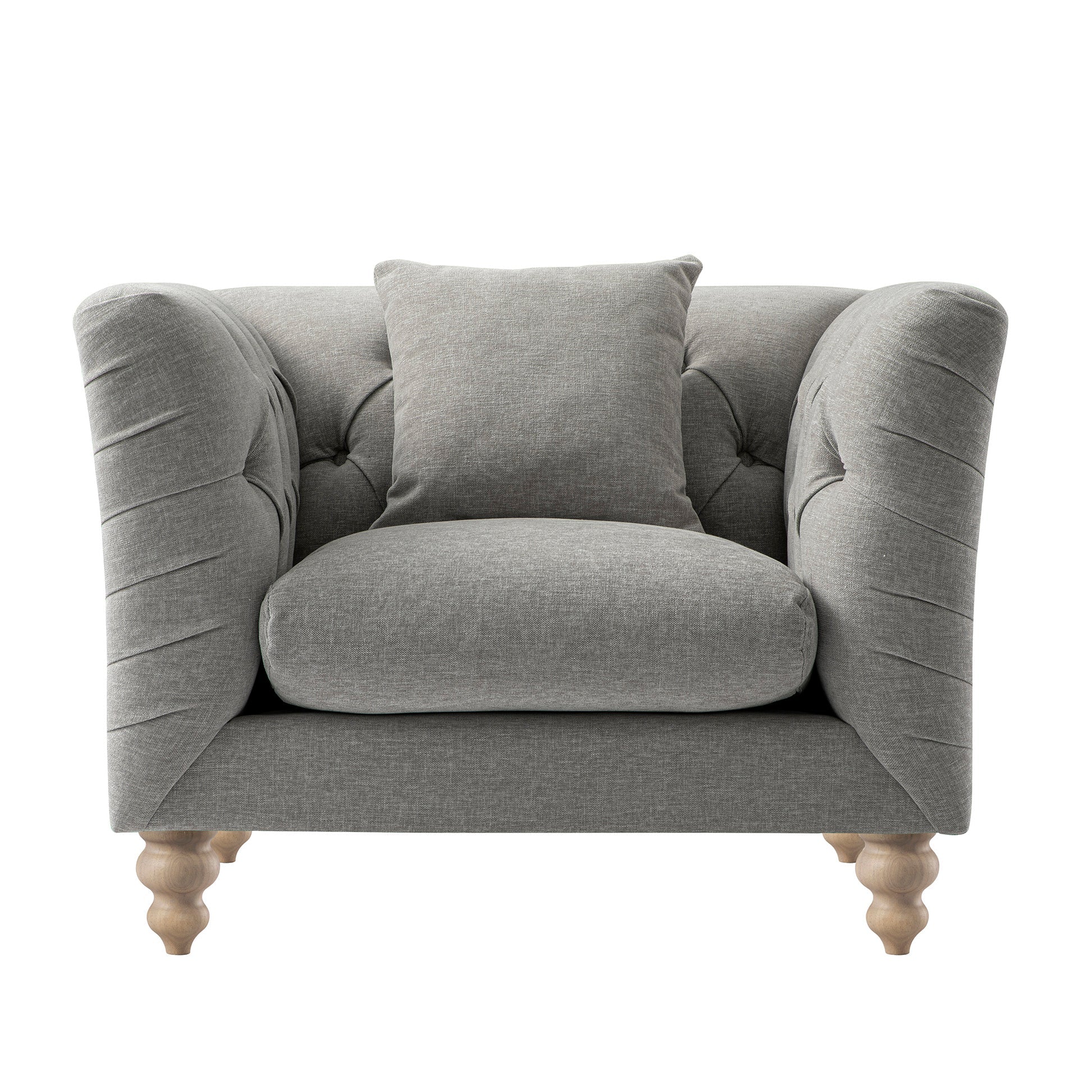 Ashby Chesterfield Armchair, Mist Grey Chenille