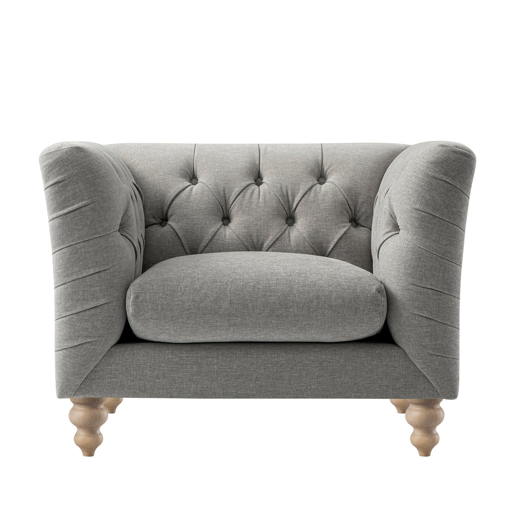 Ashby Chesterfield Armchair, Mist Grey Chenille
