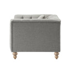 Ashby Chesterfield Armchair, Mist Grey Chenille
