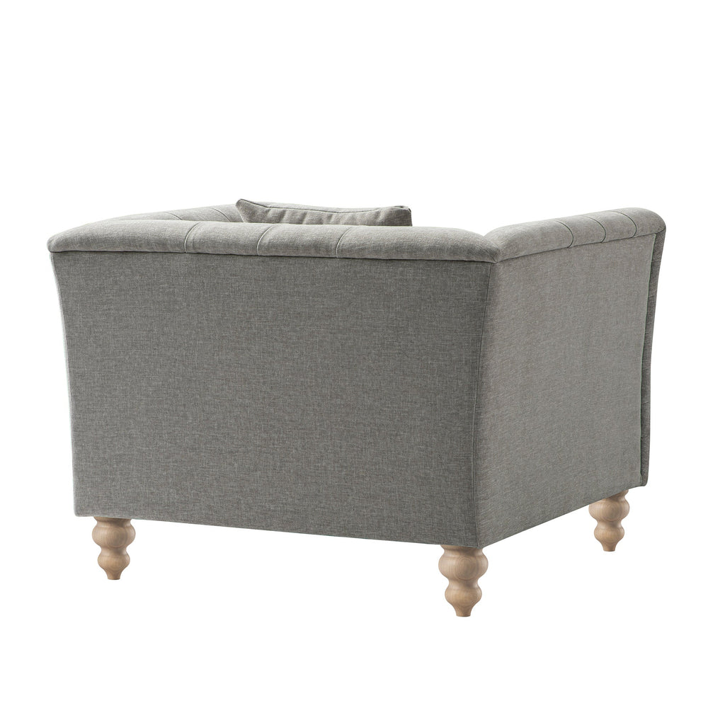 Ashby Chesterfield Armchair, Mist Grey Chenille