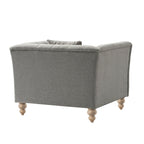 Ashby Chesterfield Armchair, Mist Grey Chenille