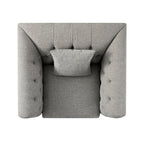 Ashby Chesterfield Armchair, Mist Grey Chenille