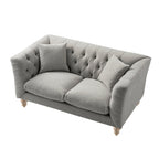 Ashby Chesterfield 2-Seater Sofa, Mist Grey Chenille