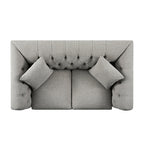Ashby Chesterfield 2-Seater Sofa, Mist Grey Chenille