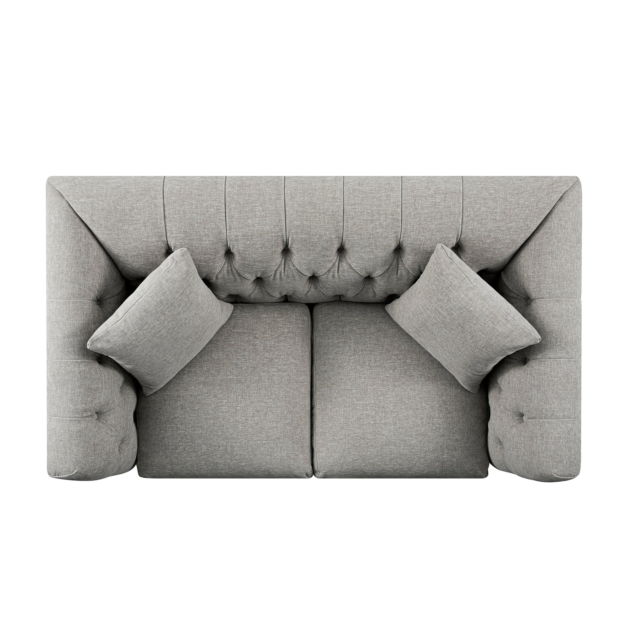 Ashby Chesterfield 2-Seater Sofa, Mist Grey Chenille