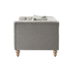 Ashby Chesterfield 2-Seater Sofa, Mist Grey Chenille