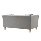 Ashby Chesterfield 2-Seater Sofa, Mist Grey Chenille