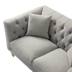 Ashby Chesterfield 2-Seater Sofa, Mist Grey Chenille