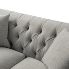 Ashby Chesterfield 2-Seater Sofa, Mist Grey Chenille
