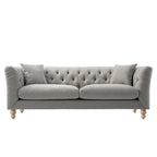 Ashby Chesterfield Large 3-Seater Sofa, Mist Grey Chenille