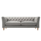 Ashby Chesterfield Large 3-Seater Sofa, Mist Grey Chenille