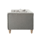 Ashby Chesterfield Large 3-Seater Sofa, Mist Grey Chenille