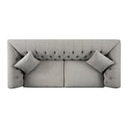 Ashby Chesterfield Large 3-Seater Sofa, Mist Grey Chenille