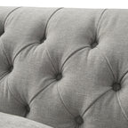 Ashby Chesterfield Large 3-Seater Sofa, Mist Grey Chenille