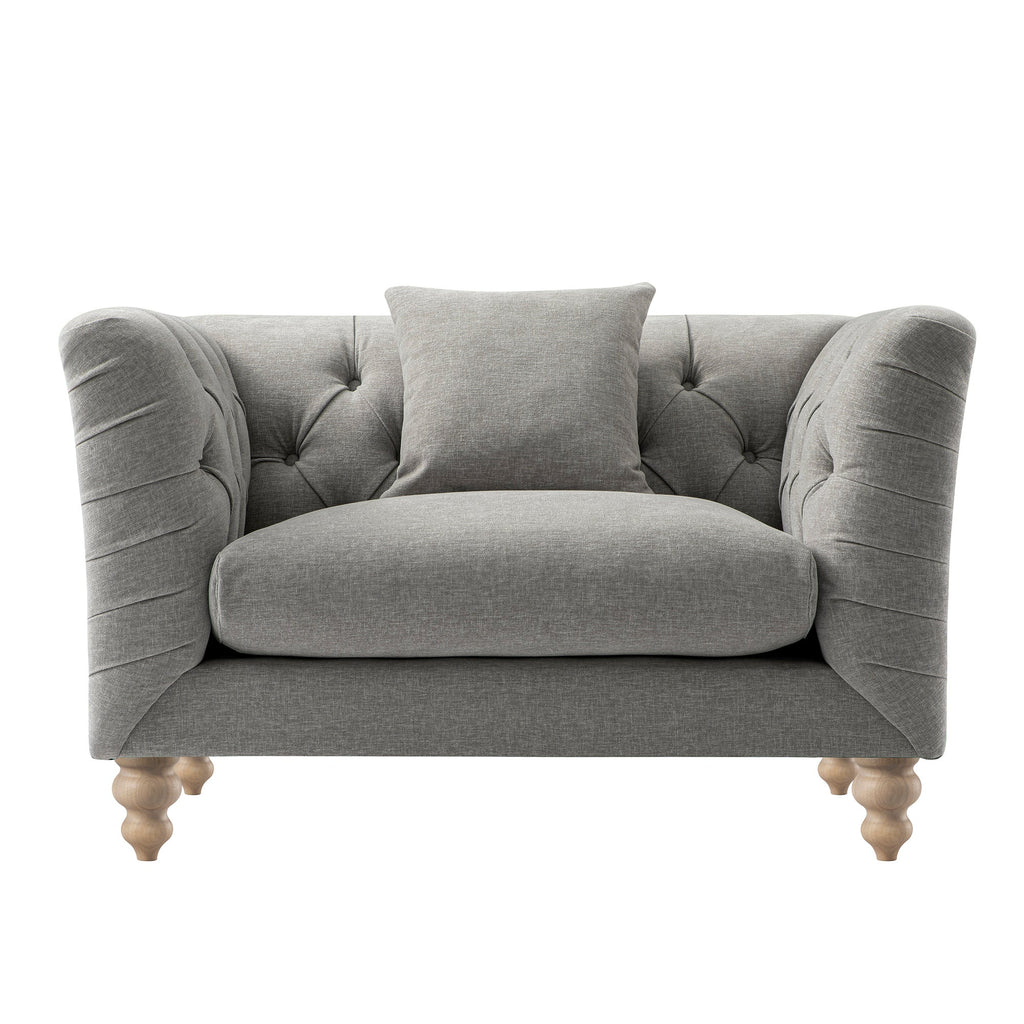 Ashby Chesterfield Loveseat, Mist Grey Chenille
