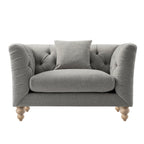 Ashby Chesterfield Loveseat, Mist Grey Chenille