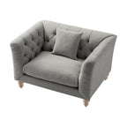 Ashby Chesterfield Loveseat, Mist Grey Chenille