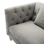 Ashby Chesterfield Loveseat, Mist Grey Chenille