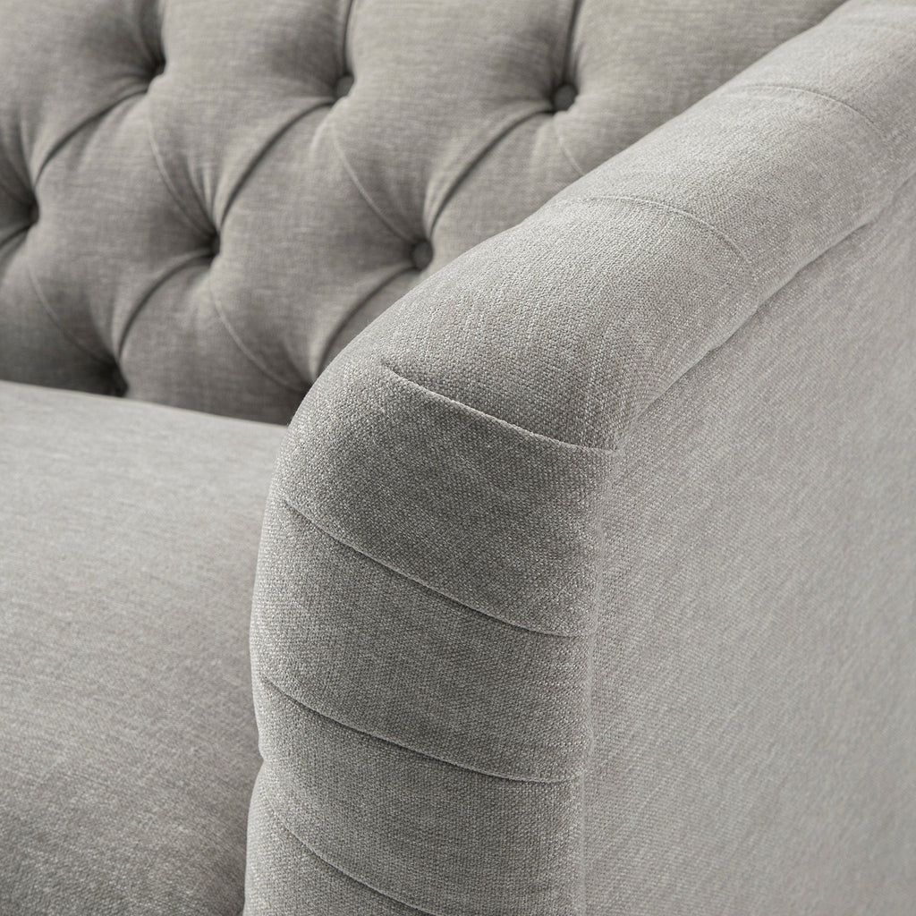 Ashby Chesterfield Loveseat, Mist Grey Chenille