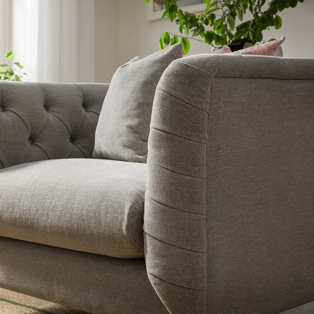 Ashby Chesterfield Loveseat, Mist Grey Chenille