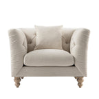 Ashby Chesterfield Armchair, Oatmeal Chenille
