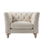 Ashby Chesterfield Armchair, Oatmeal Chenille