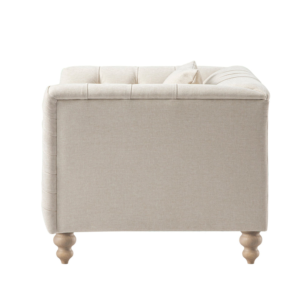 Ashby Chesterfield Armchair, Oatmeal Chenille