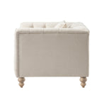 Ashby Chesterfield Armchair, Oatmeal Chenille